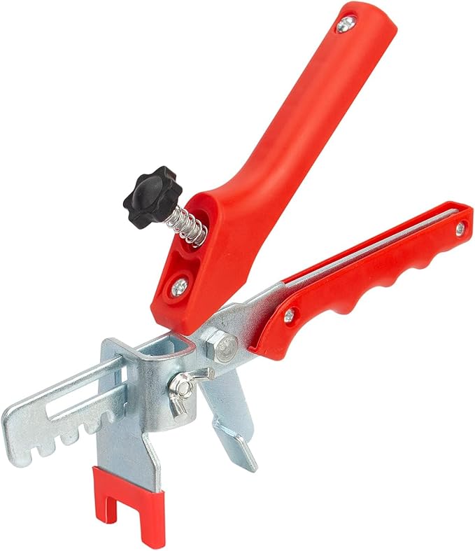 Tile Leveling system Plier Hand Floor Pliers Tiling Installation Tool Tile Locator Leveling System for DIY Ceramic Tile Stone Wall Tile Spacers Adjustment red