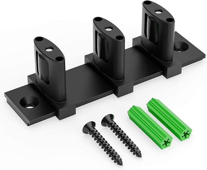 Siding Closet Door Floor Guide,Update Adjustable 3-Roller Design for Bypass Doors Floor Guide,Sliding Door Bottom Guides,Easy Install, Black