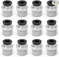 12Packs 1/4" OD Tube x 1/8" NPT Thread Straight Push to Connect Fittings,Pneumatic Male Quick Connect Air Line Hose Fittings Accessories