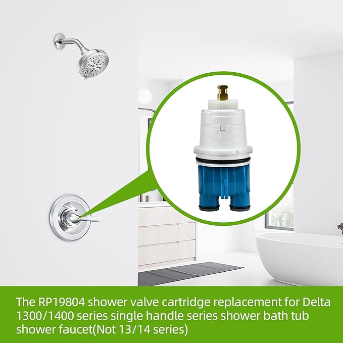 RP19804 Shower Cartridge for Delta Monitor 1300/1400 Series Shower Faucet Single Handle, Replacement Monitor Pressure Balance Single Function Cartridge, Easy Installation