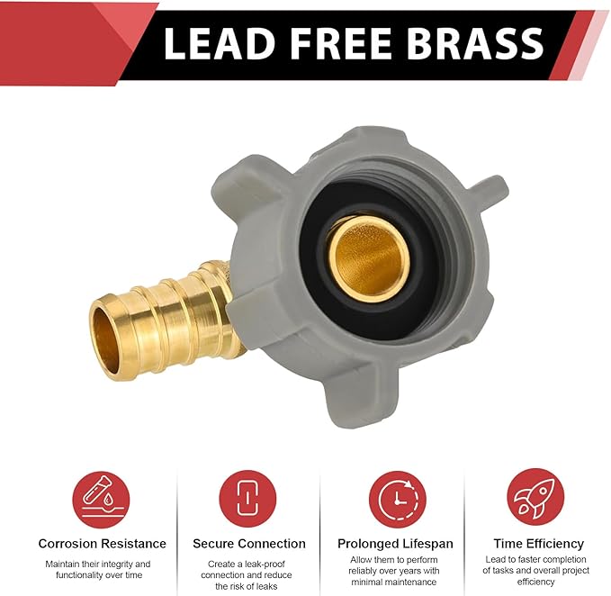 (Pack of 100) EFIELD 1/2 Inch Pex X 7/8 Inch Toilet Ballcock Swivel Elbow Adapter, Brass Plumbing Fittings,(PEX1807311-100PCS)