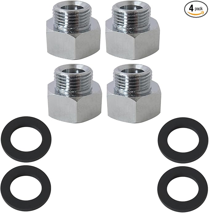 Xspeedonline Heavy-Duty Stainless Steel Pipe Adapter 4-Pack, 1/2" Female to 3/8" Male