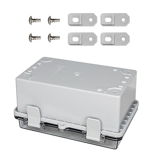 Waterproof Outdoor Electrical Box ABS Plastic Enclosure Junction Box with Mounting Plate Clear(8.2"x5.1"x4.3")