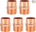 (Pack of 5) EFIELD 1-Inch Copper Male Adapter C x MNPT, LF Copper Plumbing Fittings with Sweat Solder X MNPT Connection (1-inch),(COPPER053)
