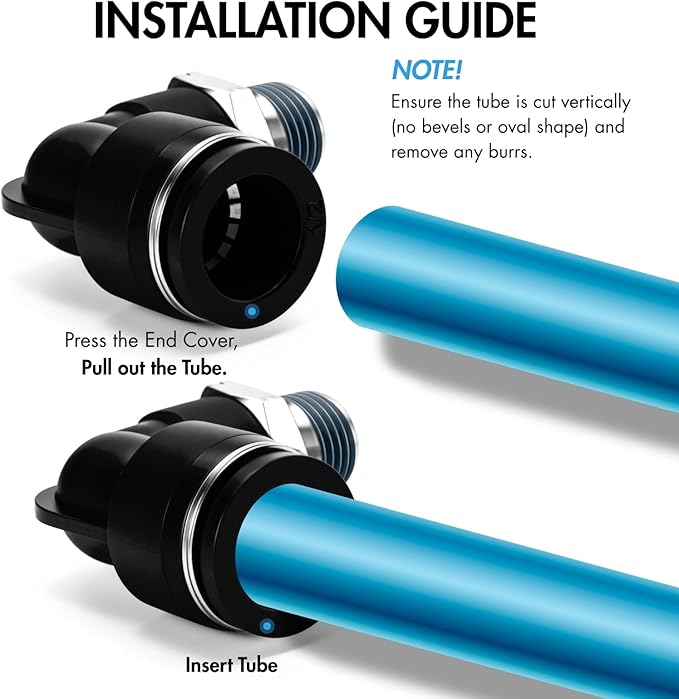 Pneumatic 1/2 Push to Connect Fittings Male Thread Elbow and Straight Combination Air Line Quick Connect Fittings 1/2"OD x 1/4"NPT Quick Connect Air Hose Fittings (Pack of 12)