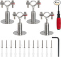 Kodilin 4PCS 304 Stainless Steel Wall Mount Ceiling Mount Pipe Supports,Suitable for OD Pipe 1/2"(19-22mm),Adjustable Height 50-100mm,Adjustable Pipe Strap Clamp with Screws