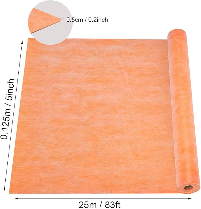 Waterproof Membrane for Shower 5 in x 83 ft / 33.6 SQ FT Waterproofing Shower Membrane 19.7mil Thickness Waterproof for Sauna Bathroom Walls Tile Underlayment 33.6 SQFT Polyethylene Fabric Roll