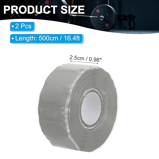 PATIKIL Grip Tape for Handles 1" x17ft, 2 Roll Self-Fusing Silicone Tape for Bike Handles Pull Up Bars Gym Equipment Plumb/Hose/Pipe Leaks Emergency, Grey