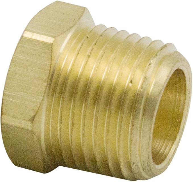 MeiChi 64pcs Brass Pipe Fitting Assortment Kits Hex Head Plug + Reducing NPT Adapter + Reducer Bushing + Hex Nipple + Hex Coupling for 1200 PSI