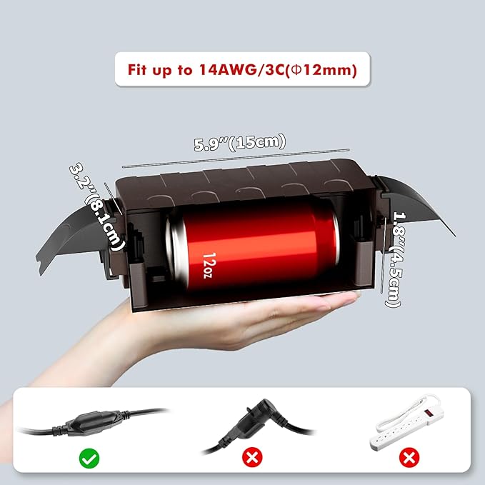 Flemoon 2-Piece Outdoor Waterproof Electrical Box Set – 12.5" x 8.5" x 5" Large & 8.1" x 4.9" x 3.1" Small Weatherproof Electrical Boxes for Power Strip, Outlet, Holiday String Light, Brown