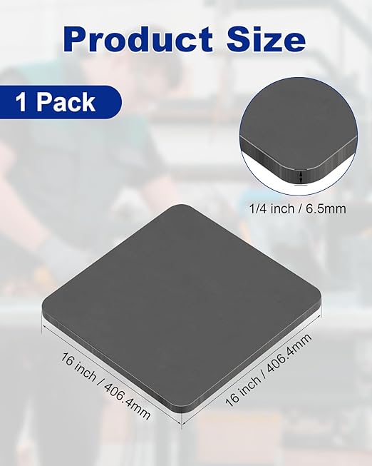 Rocaris 16 X 16 X 1/4 Inch A36 Steel Plate Hot Rolled, Metal Square Plate for Construction Boards, Structure Support, Weldable Square and Industrial