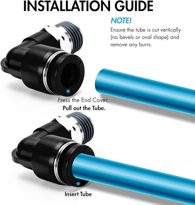 Pneumatic 1/4 Push to Connect Fittings Male Thread Elbow and Straight Combination Air Line Quick Connect Fittings 1/4"OD x 1/8"NPT Quick Connect Air Hose Fittings (Pack of 12)