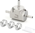 TAISHER 1PCS Forging of 304 Stainless Steel 3 Way Tee Hose Barb Fitting, 1/8" x 1/8" x 1/8" Hose Barb for Fuel/Air/Lquid/Gas with 3PCS Hose Clamp