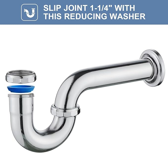 ZM Brass P-trap Pipe Basin Sink Waste Kit with Reducing Washer 1-1/2'' 22GA