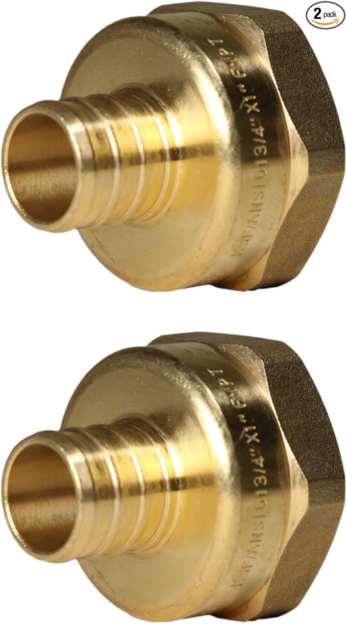 XFITTING 3/4 inch Pex x 1 inch Female NPT Adapter, 23-4-7=2X, 2 Pieces
