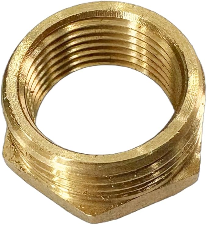 1/2" NPT Male x 3/8" NPT Female Brass Reducer Hex Bushing Threaded Pipe Fitting Reducing Adapter Pack of 2