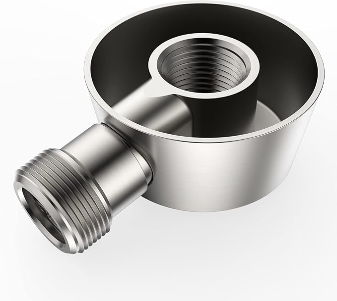 Wall Mounted Supply Elbow, Solid Brass Round Wall Supply Elbow with Check Valve (Brushed Nickel)