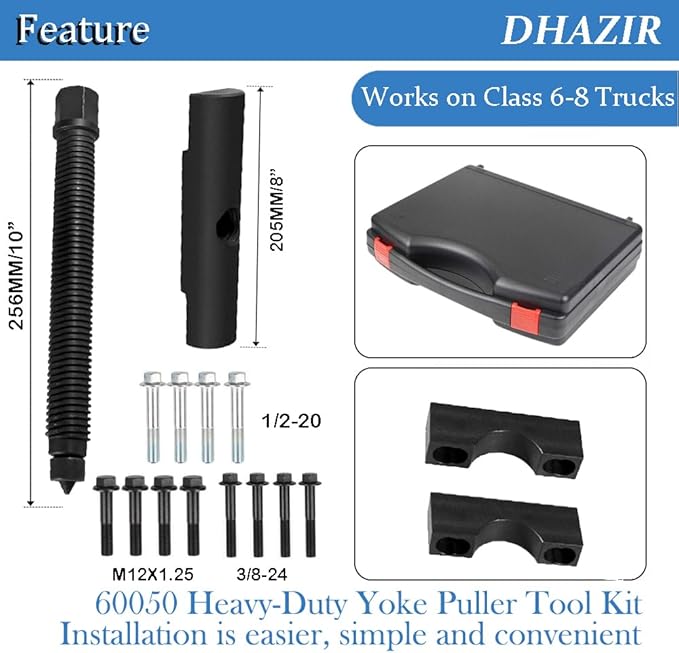 60050 Heavy-Duty Yoke Puller Tool Kit for Commercial Trucks & Semi Truck, Works on Class 6-8 Trucks and Equipment for Remove Transmissions and Rear-End Differentials