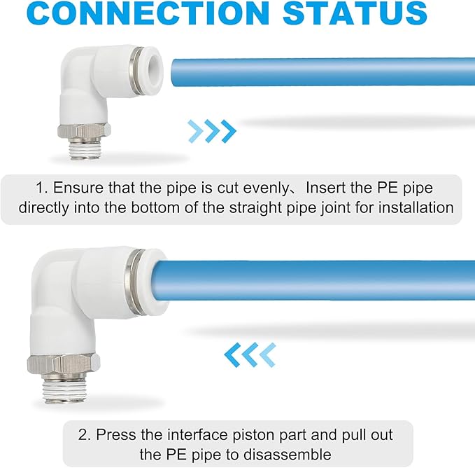 PATIKIL Push to Connect Fitting, 10 Pack Pneumatic Air Elbow Quick Connector 1/8"PT Male Thread x 8mm Tube 90 Degree Connect Tubing Elbow Air Tube Fitting Pneumatic Quick Adapter, White