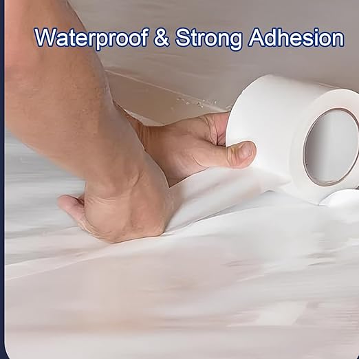9mil 4-Inch x 180-Foot White Vapor Barrier Tape, Polyethylene Waterproof Seal & Seam Tape for Crawl Spaces, Moisture-Proof & Sealing Solution