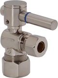 Westbrass R105BL-07 1/4-Turn Lever Handle Angle Stop Shut Off Valve, 5/8" OD x 3/8" OD, Satin Nickel