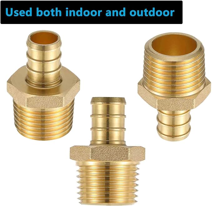 (15 Pack) Lidertik PEX Fittings 1/2 Inch Male NPT Adapter, 1/2" PEX-B F1807 to 1/2" NPT Male Threaded Adapter Brass