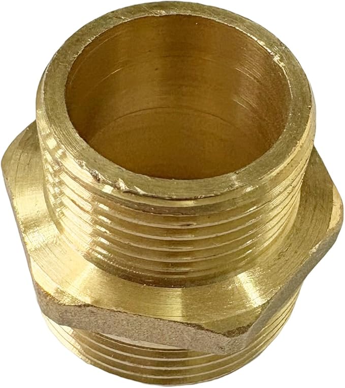 1" x 3/4" Male Threaded Hex Nipple Reducer Brass NPT Pipe Fitting Adapter Straight Connectors Pack of 2