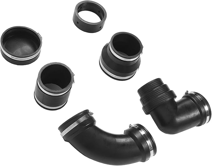 GOTOTOP RV Sewer Hose Adapter, Leakproof Flexible Joints Fittings with Gate Valve Bushing 4x3in 3x3in Adapters 90 Elbow, Complete RV Waste Plumbing Connection System for Trailer Camping