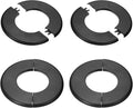 PATIKIL Wall Split Flange 130mm / 5.1" OD, 4 Pcs Round Escutcheon Plate Cover PPR Plumbing Cover Plates with Self-Adhesive Tape for 64mm / 2.5" Dia Water Pipe Faucet, Black