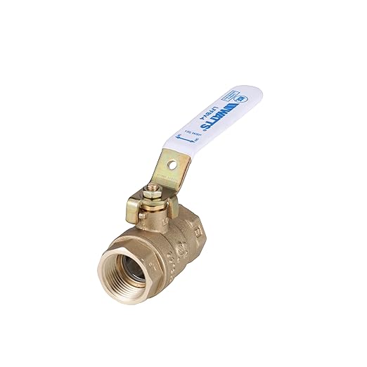 Watts LFFBV-4 Series 3/4" Lead-Free 2-Piece Full Port Chrome-Plated Brass Ball Valve with Female Threaded End Connections, Copper Silicon Alloy Body, Adapter, Steel Handle