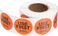 PATIKIL 500 Pcs USE First Stickers, 1.5 inch Round Use First Stickers Food Service Circle Inventory Control Adhesive Labels for Food Service Kitchen Restaurants Retail Storage Date, Orange