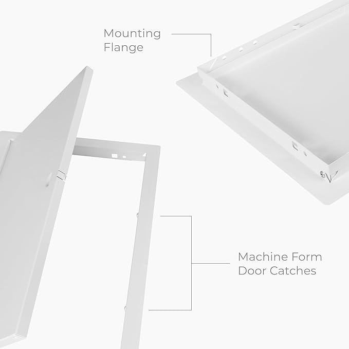 10x20 Inch White Access Panel – Metal Rectangular Wall & Ceiling Access Door for Plumbing Electrical HVAC – Easy Install Indoor Panel for Drywall Home Improvement and Maintenance
