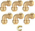 3/4" 90-Degree Pushfit Elbow,6 Pack Push-fit Elbows with 1 Pack Disconnect Clip, Push-to-Connect Plumbing Fittings for PEX, Copper, CPVC