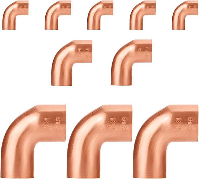 10-Pack EFIELD 5/8" FTG x Copper Short Radius 90° Street Elbow Copper Fitting (5/8"x5/8"),(COPPER082)