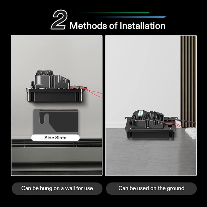 VIVOSUN Automatic Condensate Removal Pump with Transparent Base, 115 Volts/60Hz, 80GPH, 1/30 HP, Safety Switch and Tubing for Air Conditioners, Dehumidifiers, Ice Machines, and Furnaces