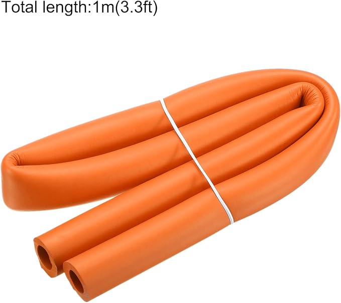 uxcell Foam Tubing for Handle Grip Support, Pipe Insulation Outside Pipe Lagging, 18mm ID 28.5mm(1 1/8") OD 1m Orange