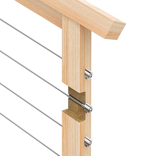 BLIKA 40 Pack 5/16" ID Angle Washers for Cable Railing Posts, Stainless Steel 30 Degree Angle Beveled Washer for 1/8", 3/16" Invisible Cable Railing Hardware, Cable Railing Angled Washer