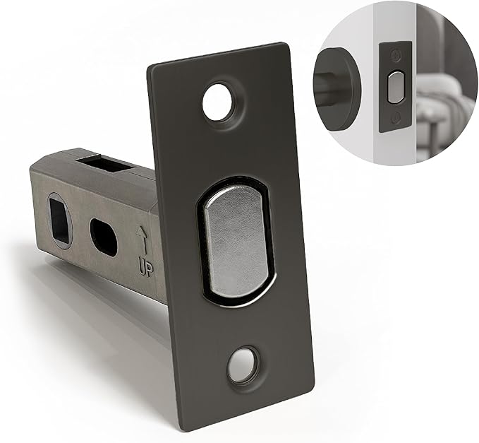 Mega Handles Magnetic Tubular Door Latch - 3 Inch Magnetic Exterior Door Latch, Standard Door Latch Replacement Suitable for Every Door Handle & Knob Brand - Matte Black
