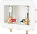 (1 Pack) Lidertik Washing Machine Outlet Box PEX-B with Hammer Arrestors and Center Drain, Inlet 1/2 inch PEX-B 1807 Crimp Barb x Outlet 3/4 inch Male Thread, Absorb Shock And Reduce Noise XYJH-621-LK