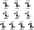 (Pack of 10) EFIELD 1/4 Turn Dual Compression Outlet Angle Stop Valve with 2 Shut Off Valves/Handles, 1/2" NOM (5/8" OD) x (3/8 inch x 3/8 inch) Chrome,(VALVE134-10PCS)