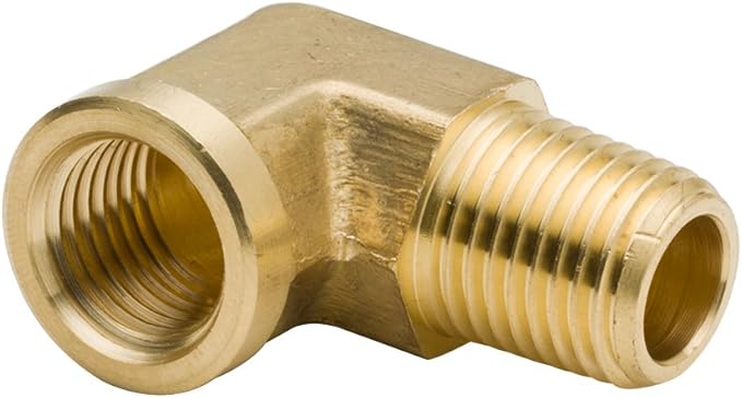 Legines 1/4 Inch Brass Street 90 Degree Elbow 1/4" NPT Male x 1/4" NPT Female Forged Pipe Fitting (Pack of 2)