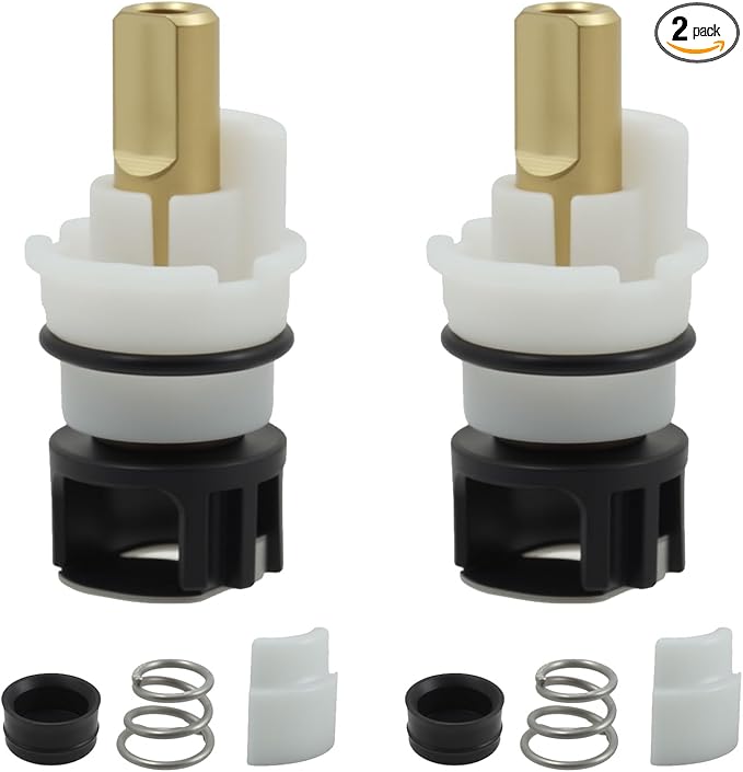 2 Pack RP25513 Faucet Stem assembly Repair Kit Compatible with Delta Two Handle Faucet Cartridge Replacement with RP24096 RP4993 Seats Springs, Bathtub Shower Sink Bathroom Faucet Parts