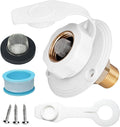 RV City Water Inlet with Check Valve – 3/4″ NH to 1/2″ NPT Brass, White Dust Cap