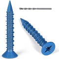 1/4 x 1-3/4 Inch 55PCS Flat Head Concrete Screws, Screws Anchor with Drill Bit,for Masonry, Block, Brick, Cement,Stucco, No Pre Drilling, Diamond Point