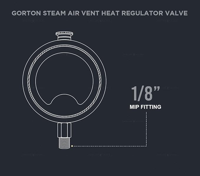 MIDLINE VALVE 1/8 Inch Air Vent No. C, 1/8" Straight Steam Air Vent, Radiator Air Valve, Chrome Plated