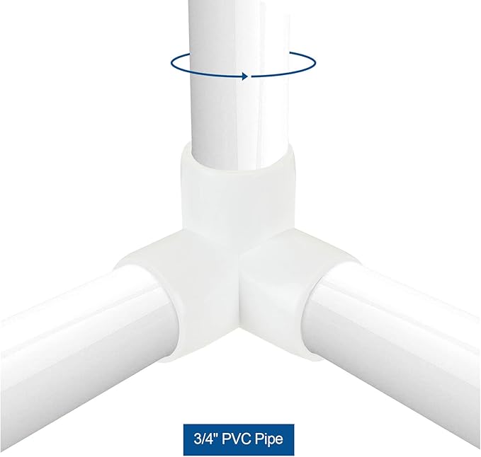 24 Pack 3/4 Inch PVC Fittings - Pipe Fitting 3 Way Elbow Connector - PVC Tee Furniture Joint Corner Fitting for Building Furniture Greenhouse Shed Pipe Tent Connection