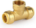 (30 Pack) EFIELD Female Tee 3/4"x3/4"x3/4" Push Fit Female Plumbing Tee,Brass Fitting No Lead For Copper Pex CPVC,(PF221-30PCS)