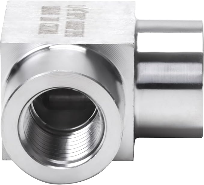 90 Degree Street Elbow - 1/4" NPT Female to 1/4" NPT Female Stainless Steel 304 Heavy Duty Forged Square Barstock Street Elbow Adapter Pipe Fitting (pack of 2)