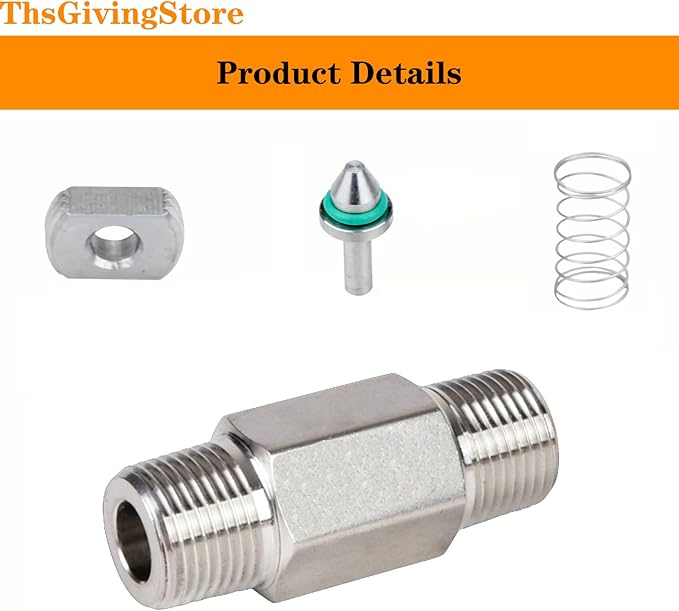 1/4 Inch NPT Male to Male Thread 304 Stainless Steel Check Valve One Way Non-Return Valve for Water Oil Gas Check Valve 1PCS