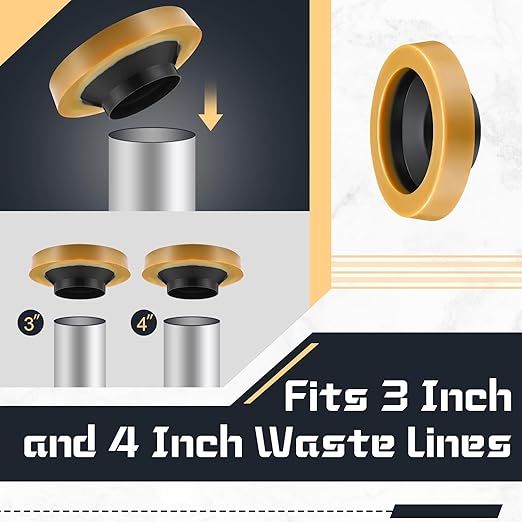 Marsui 60 Pcs Toilet Wax Ring Kit Include Retainer Washers and Thick Flange Closet Bolts Bolt Cap Fits 3" and 4" Waste Lines for Toilet Gas Odor Watertight Sealing(Regular Version,1 Inch)